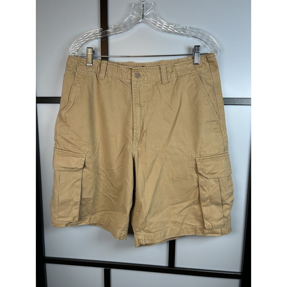 GAP Men's 34 Khaki Cargo Shorts Heavyweight Cotton Twill Utility Skate Y2K